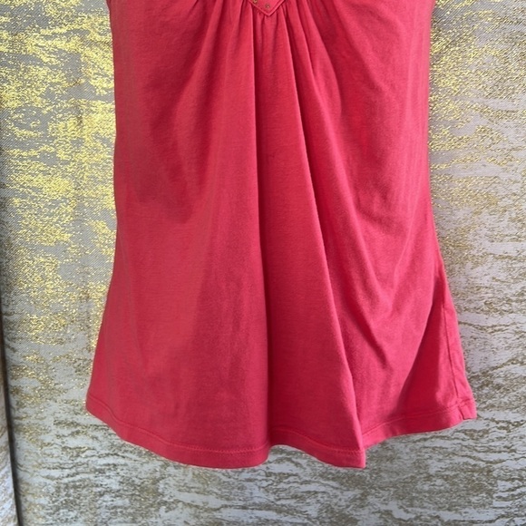 We Women’s Bright Rose Sleeveless Beaded Collar V-Neck Tank Top Size L - Picture 4 of 13